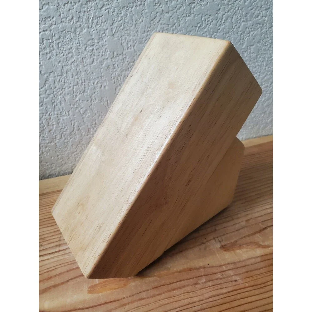 JA Henckels Knife Block Storage Light Oak 12 Slot B946 Kitchen Decor Wood Carved